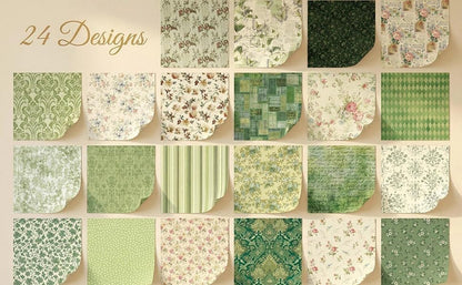 Green Scrapbook Paper Green Floral Pattern Papers Pad 12×12,24 Sheets Double-Sided Bobo Floral Scrapbooking CardStock Paper Supplies for Holiday Cardmaking DIY Junk Jounal Papers. - Image 4