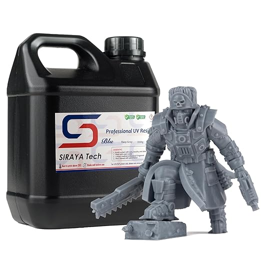 Siraya Tech Blu Tough 3D Printer Resin with High Strength and Precision - Easy to Print Strong and High Resolution, Versatile and User-Friendly for LCD/DLP 3D Printer (Easy Grey, 2kg)