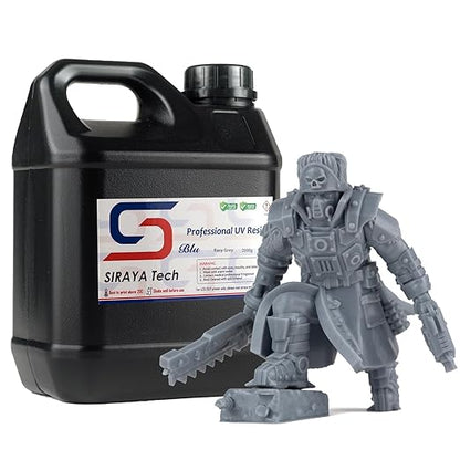 Siraya Tech Blu Tough 3D Printer Resin with High Strength and Precision - Easy to Print Strong and High Resolution, Versatile and User-Friendly for LCD/DLP 3D Printer (Easy Grey, 2kg)