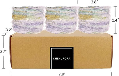 Artisanal Yarn Collection Multifiber Fancy Yarn for Knitting Crocheting Crafts DIY, Set of 3 Rolls (Romantic Feather)