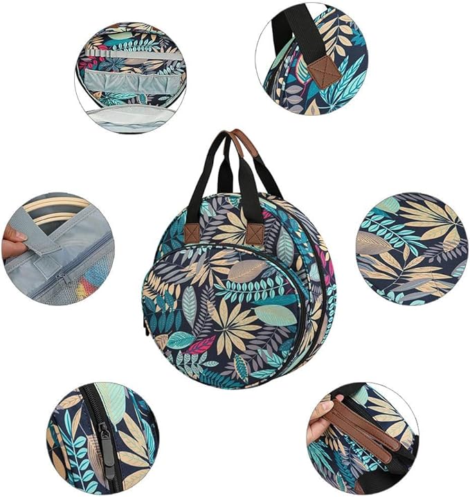Embroideries Bags Embroidery Storage Embroidery Project Bag 600D Oxford Bag for Cross Stitch Embroidery Supplies Multifunctional Portable Carrying Bag Beginner Embroidery Kit for Adults (Bag ONLY)