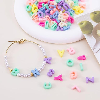 45-50pcs Large Alphabet Letter Beads, Colorful A-Z Mixed Alphabet Beads for DIY Crafts, Acrylic Letter Loose Spacer Charms for Keychains Necklaces Bracelets Jewelry Making(15g)- Random Colors