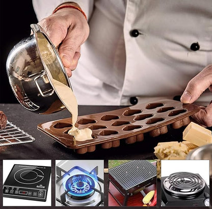 Stainless Steel Double Boiler Melting Pot with Heat Resistant Handle, Large Capacity Chocolate Melting Pot for Butter Candy Butter Cheese, Candle Making (1200/2200ML)