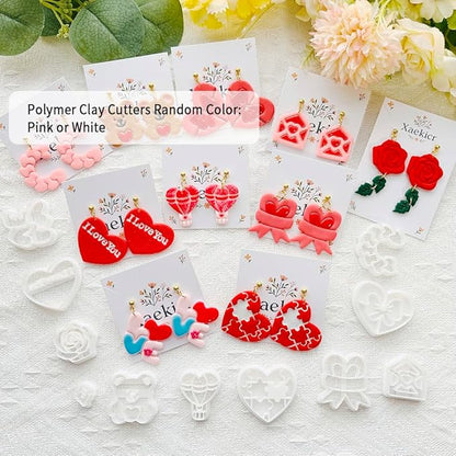 Heart Shape Polymer Clay Cutters Set – Polymer Molds & Clay Cutters for Polymer Clay, Decorative Earring, Clay Tools