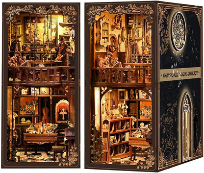 DIY Miniature House Kit, Mini House Building Kit, DIY Book Nook Kit, Tiny Model House for Adults to Build, Beginner 3D Wooden Book Nook, for Family Friends (Detective Time) - Image 2