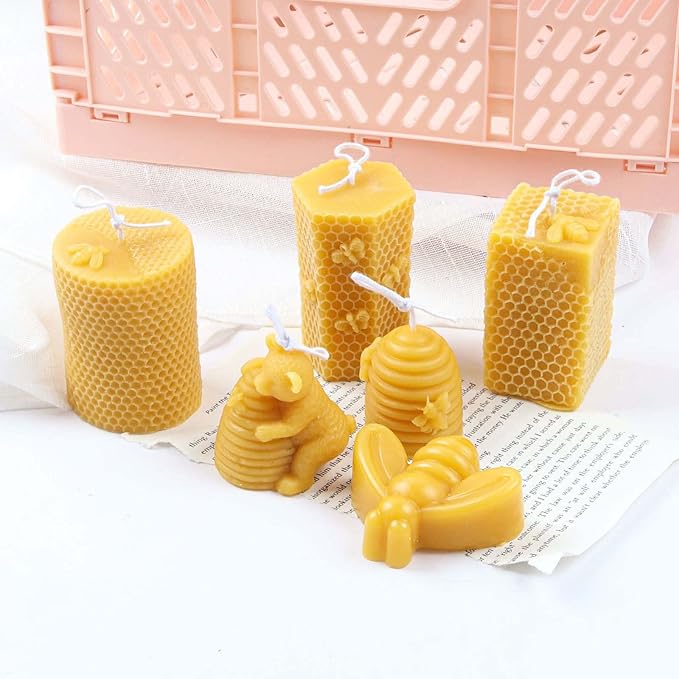 Grainrain 3D Bee Candle Molds Honeycomb Silicone Soap Mold Wax Mold Candle Making Mould (SXY044)