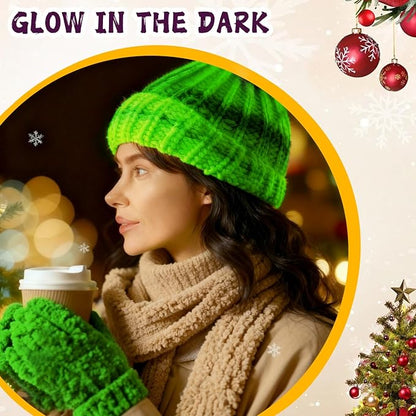 kaidun 5 Rolls Fuzzy Glow in The Dark Chenille Yarn, Soft Cute Luminous Crochet Yarn Glow Sewing Craft DIY Kit for Crocheting & Knitting, Christmas Halloween Decoration Supplies Gift, 76.5 Yard/Roll