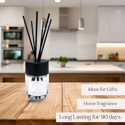 Preston and Lee Reed Diffuser Set | 100 ml (3.4 fl oz) Gardenia Tuberose Scent | Reed Diffuser Set | Aromatherapy Diffusers | Natural Reed Diffuser Oil for Home and Spa Fragrance