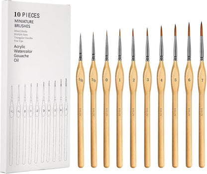 Miniature Paint Brushes Kit, Fine Detail Painting Brush Professional Tiny Paints Brush Set for Art Watercolor Oil Acrylic,Craft Models Rock Painting