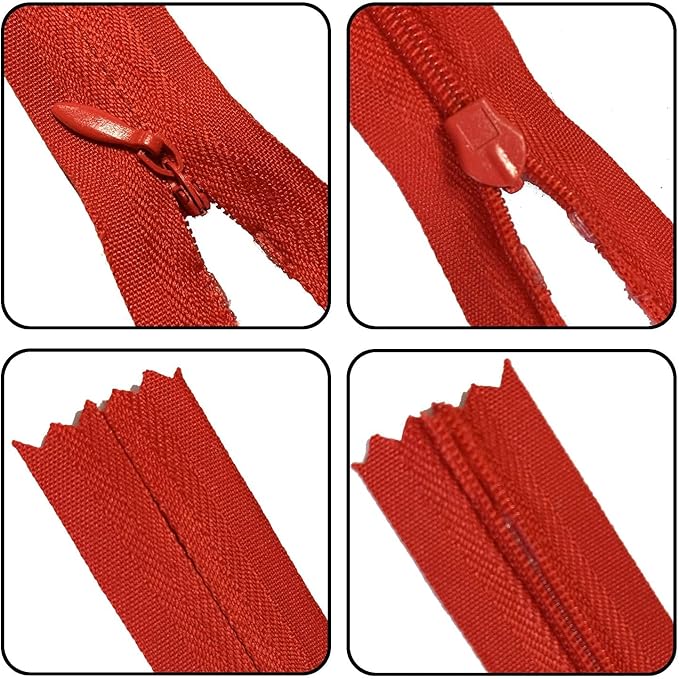 Invisible Zippers for Sewing, DOITEM 45pcs 50CM Invisible Multicolor Nylon Coil Zippers for Sewing and Crafts 15 Colors