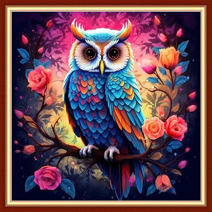 Dimxvean Stamped Cross Stitch Kits,Cross Stitch Kits for Adults Beginners,Embroidery Kits Full Range of Cross Stitch Stamped Kits Needlepoint Kits Cross Stitch Patterns-Colorful Owl 18x18 inch