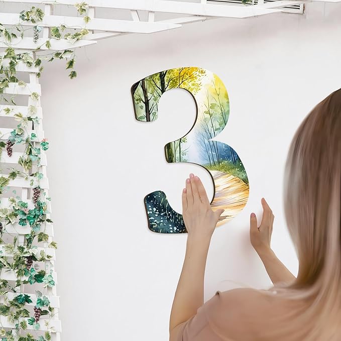 17 inch Large Wooden Numbers for Party Decor, Big Wood Number 3 for Wall Decor, Unfinished Blank Giant Wooden House Numbers, Wood Signs for Crafts, Birthday, Rustic Wedding, Christmas, Baby Shower