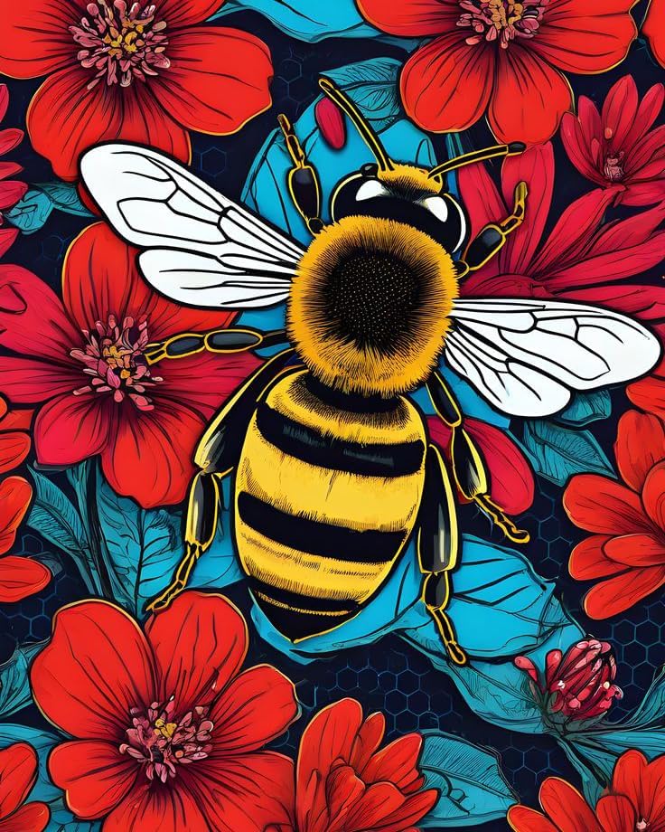 GEEHEIY Paint by Numbers Kit for Adults, Bee Number Painting, 16 x 20 Inch by GEEHEIY
