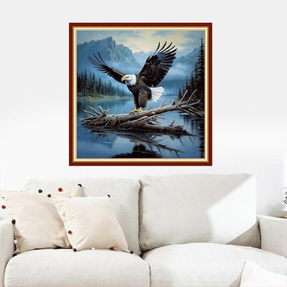Dooxvey Cross Stitch Kits for Adults Stamped Full Range of Embroidery Starter Kits for Beginners 11CT Printed Cross Stitch Patterns Needlepoint Kits Stamped Crossstitching-Eagle Lake 18x18 inch