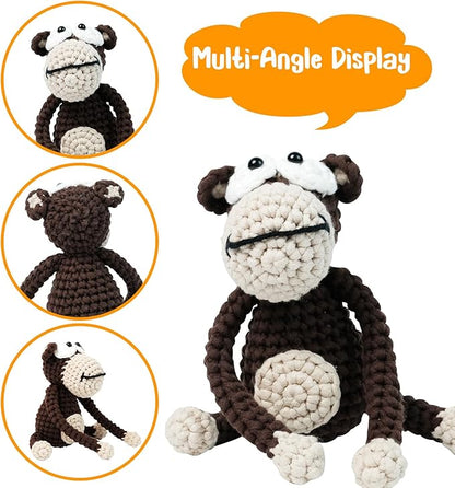 Utook Crochet Kit for Beginners, Crochet Animal Kit,Crochet Kits for Beginners Adults and Children, with Instructional Videos and Paper Tutorials, Handmade Crafts, Holiday Gifts (Orangutan)