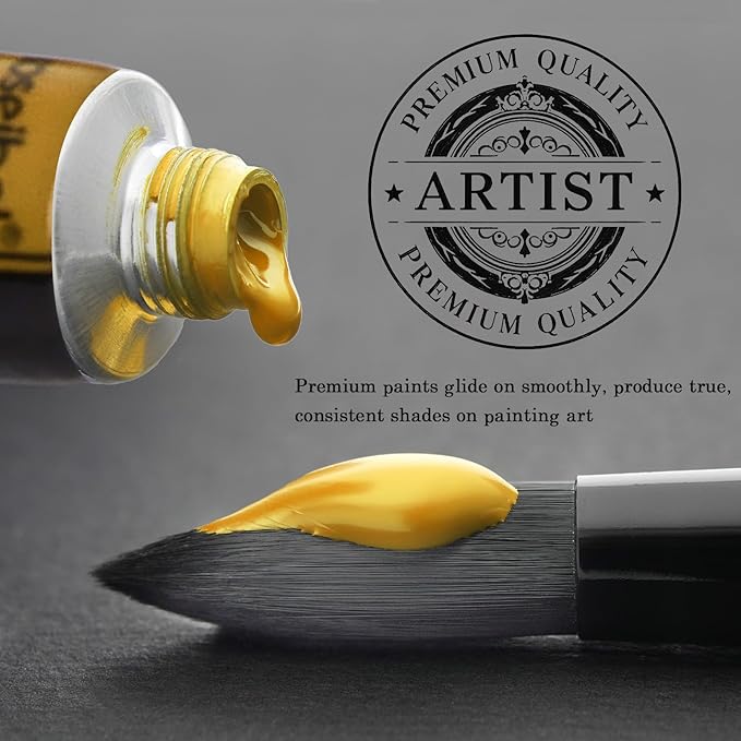 koseibal Acrylic Paint Set - Art Painting Supplies Kit for Kids & Adults with 24x22ml Acrylic Paints, 8 Brushes, 1 Painting Pad & Palette - Idea Gift Painting Kit for Student