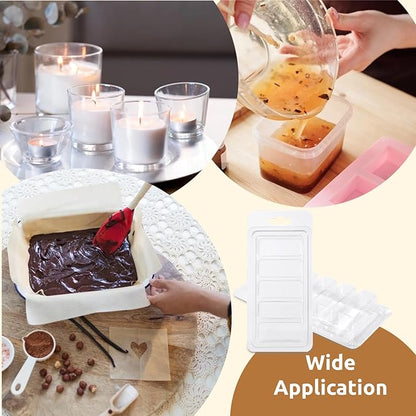 50 Pcs Wax Melt Containers, 5-Cavity Wax Melt Clamshell Molds, Clear Empty Plastic Wax Melt Molds for DIY, Crafts Tarts Candles Making Supplies