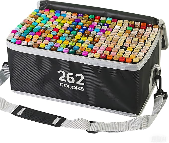IMAGLINTS Alcohol Markers 262 Colors with Base Drawing Pen Dual Tip Art Markers for Sketch Anime Illustrations