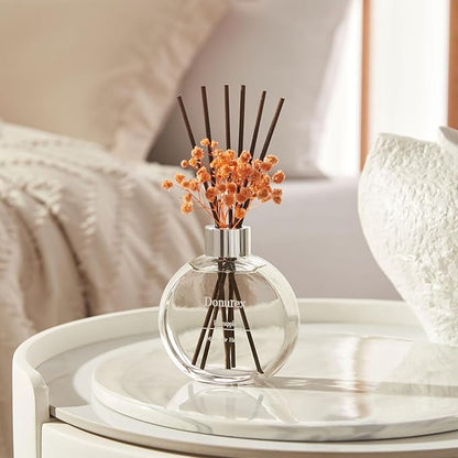 Donurex Flower Reed Diffuser Set 5.07oz Pineapple Scent Diffuser with Sticks Home Fragrance Reed Diffuser for Bathroom Shelf Decor