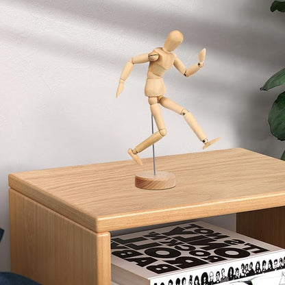 KALLORY Artists Wooden Manikin Flexible Body Joints Human Figure Puppet Model Wood Male Mannequin Doll Ornament Stand for Home Office Desk Decoration Sketching Drawing Painting Supplies