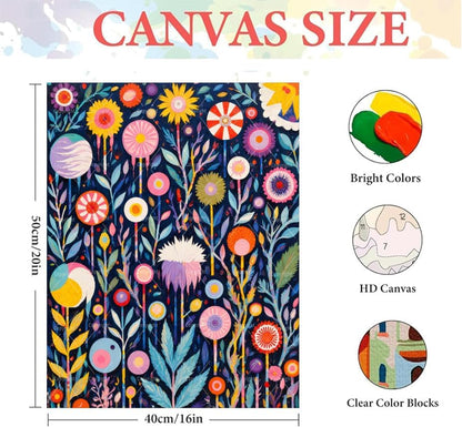 Floral Paint By Numbers Kit For Adults - Diy Botanical Garden Flowers Painting On Canvas 16X20 Inches, Acrylic Paint Set, Suitable For Beginners, Wall Decor Art For Home Decoration Or Gifts, Unframed - Image 2