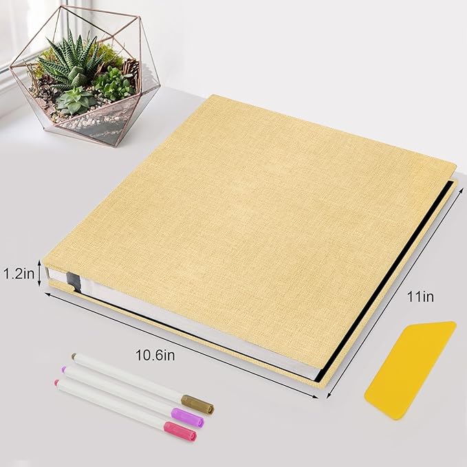 Zesthouse Photo Album Self Adhesive Pages, 60 Pages Magnetic Scrapbook Albums with Sticky Page, Photos Album Holds 8x10 & 5X7 & 4x6 & 6x8 & 3x5, Large Picture Book Ideal Gift for Family Wedding Baby