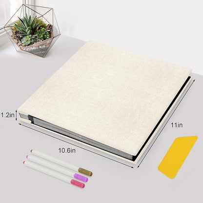 Zesthouse Photo Album Self Adhesive Pages, 60 Pages Magnetic Scrapbook Albums with Sticky Page, Photos Album Holds 8x10 & 5X7 & 4x6 & 6x8 & 3x5, Large Picture Book Ideal Gift for Family Wedding Baby