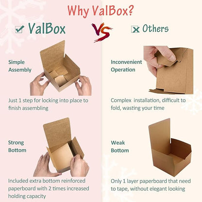 ValBox Gift Boxes 9x4.5x4.5 Inches 12 Pack Brown Recycled Paper Boxes Kraft Favor Boxes for Party, Wedding, Thanksgiving, Crafting, Bridesmaid Proposal, Easy Assemble Cardboard Boxes