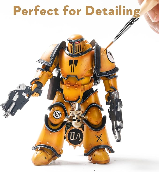 6Pcs Miniature Paint Brushes Set with Triangular Handles - for Acrylics, Oils, Watercolors & Paint by Number, Figurine（2PACK）