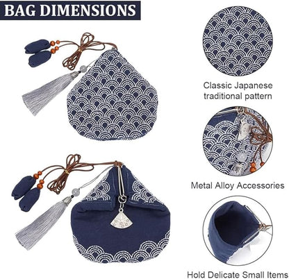 FREEBLOSS Sashiko Coin Purse DIY Kit with 12pcs PET Stencils Complete Sashiko Kit for Beginners Japanese Traditional Embroidery Bag for Girls Mums Gift