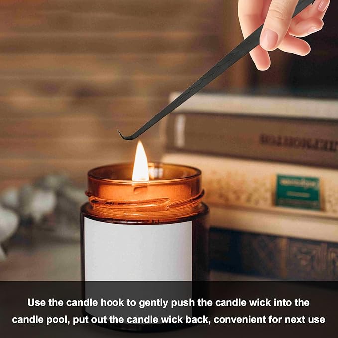 Set of 3, Candle Wick Trimmer, Candle Snuffer and Wick Dipper & Candle Accessory Set, Candle Care Kit for Candle Lover (Black)