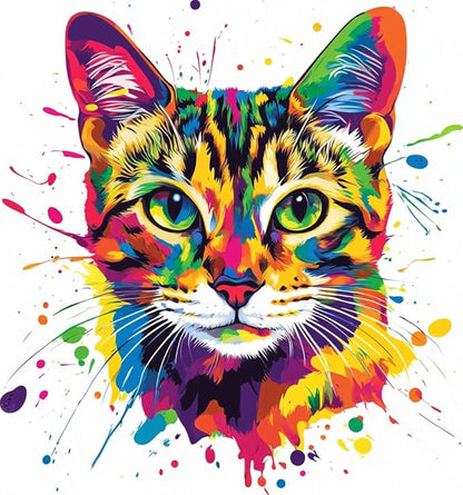 Moohue Stamped Cross Stitch Kits for Adults Animal Cute Cat 14CT Pre Printed Cross Stitch Kits for Beginners (Cute Cat)