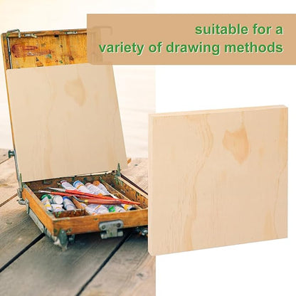 6 Pack 12 x 12 Inch Unfinished Wood Panels, Wooden Panel Boards for Painting, Crafts, and Home Decor