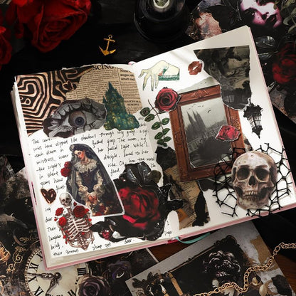 Halloween Gothic Ephemera Book, 50 Sheets Washi Stickers & Paper - Image 4