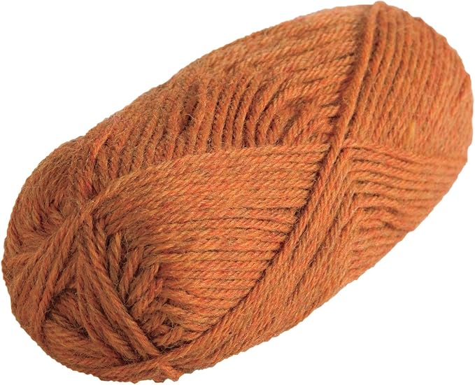 Knit Picks Wool of The Andes Yarn Pack - 10 Skeins of Brown 100% Wool Worsted Weight Yarn (Persimmon Heather)