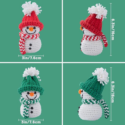Crochet Kit for Beginners, Easy DIY Crochet & Knitting Kit for Adults with Step-by-Step Video Tutorials, Yarns, Stuffing, Crochet Hook and Accessories, Crochet Craft Set Birthday Gifts (Snowman)