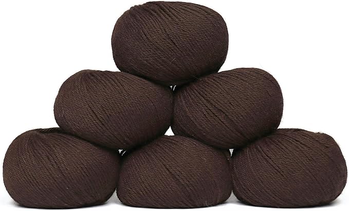 Origins - 100% Baby Alpaca Yarn Wool Set of 6 Skeins (300 Grams) DK Weight Made in Peru Natural Colors (Undyed) Heavenly Soft Perfect for Knitting and Crocheting (Cafe Andes, Origins 6 Skeins DK)