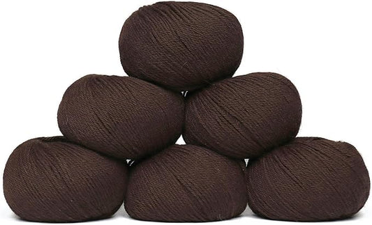 Origins - 100% Baby Alpaca Yarn Wool Set of 6 Skeins (300 Grams) DK Weight Made in Peru Natural Colors (Undyed) Heavenly Soft Perfect for Knitting and Crocheting (Cafe Andes, Origins 6 Skeins DK)