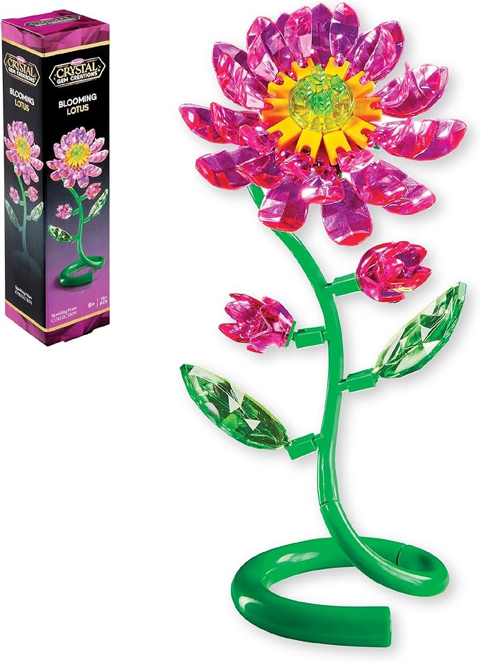 Crystal Gem Creations Blooming Lotus Flower Kit by RoseArt, 75+ Pieces, Great for Adults, Tweens and Children Ages 8+