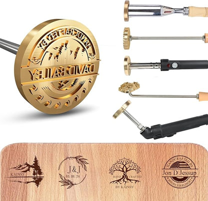 KAINSY Custom Branding Iron for Wood - Electric Branding Irons Personalized Wood Burning Letter Stamps - Mark Your Logo/Text into Metal Stamp for Leather Food Meat - Woodworking Tools Handmade Gifts