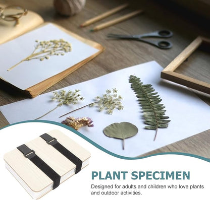 PHENOFICE Plant Specimen Press Kit Tool Set DIY Dried Bloom Petal Fruit Pressing Kit with Absorbent Boards and Reusable Wooden Plates for Botanical Art and Craft