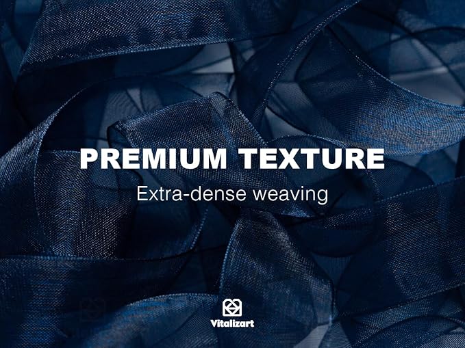 Vitalizart Navy Blue Ribbon Organza Sheer Ribbon 1 inch x 30 Yd in Total Handmade Fabric Ribbons for Gift Wrapping Christmas Tree Crafts Bows Wedding Invitations Wreaths Wrap