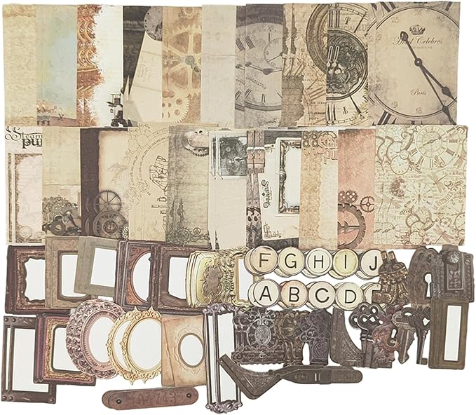 Vintage Scrapbooking Supplies Pack(100 Pieces) for Junk Journal Planners Decoupage Paper Aesthetic Cottagecore Collage Craft Album (07)