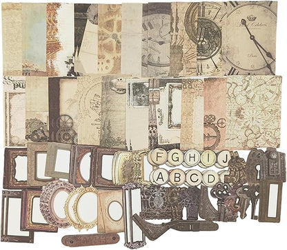 Vintage Scrapbooking Supplies Pack(100 Pieces) for Junk Journal Planners Decoupage Paper Aesthetic Cottagecore Collage Craft Album (07)