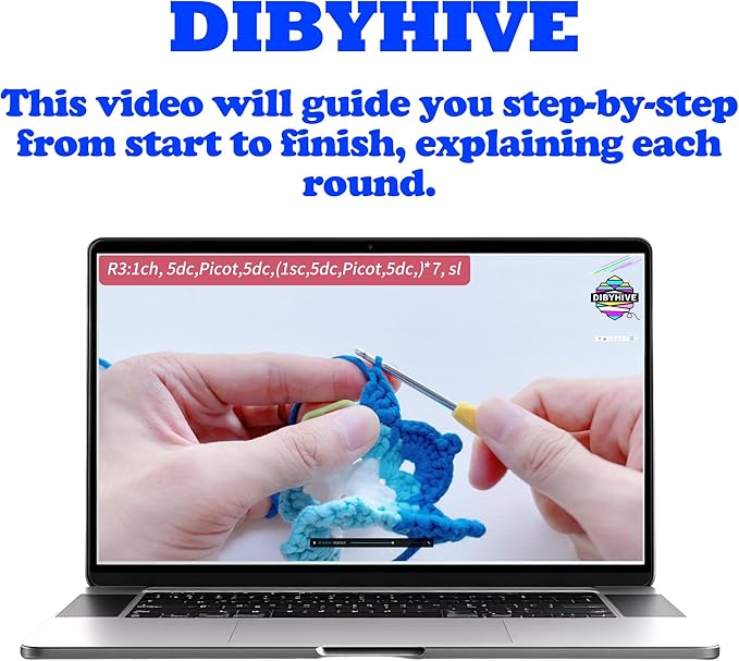 DIBYHIVE Crochet Kit for Beginners,Complete Video Tutorials,3D Butterfly Crochet Kit,Includes Explanations of Basic Crochet Stitches