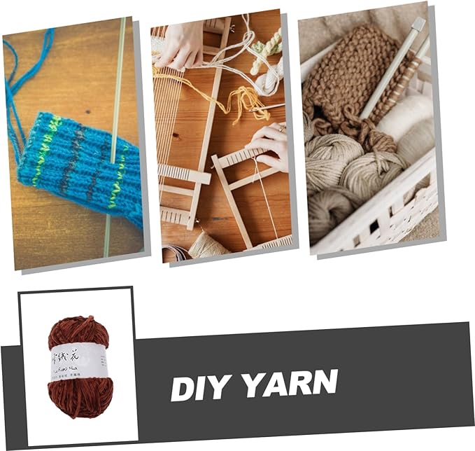 Hand-Knitting Wool Yarn for Crafts DIY Projects Soft Skin-Friendly Medium Thickness Crochet and Knitting Wool Yarn Bundle for Beginners and Home Sewing Coffee