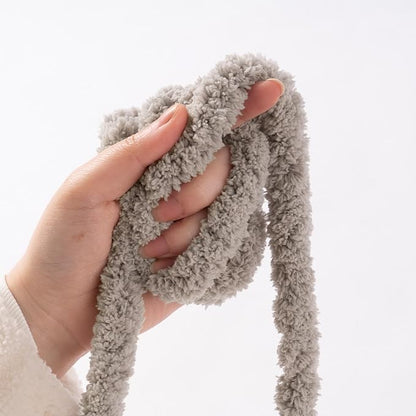 Light Grey Jumbo Chunky Chenille Yarn for Crocheting, Thick Plush Yarn for Hand Knitting Blankets, Super Soft Bulky Yarn for DIY Projects, 2 Jumbo Pack