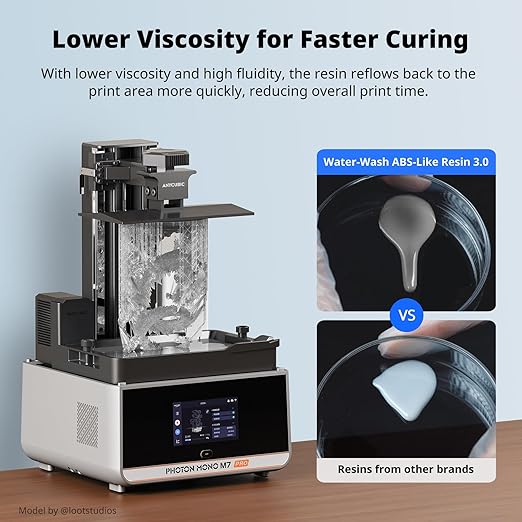 ANYCUBIC Water Washable ABS-Like Resin 3.0 Bundle, 3D Printer Resin, High Toughness and High Precision, Easy to Post-Process, Low Odor, Wide Compatibility for All LCD 3D Printers (Clear, 4kg)