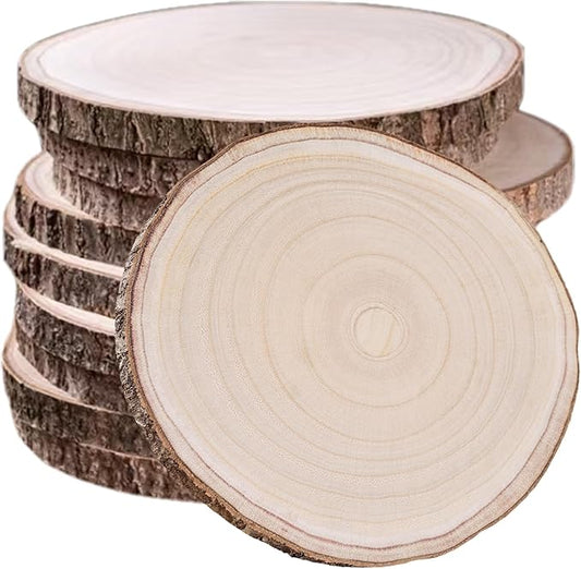 10 Pcs Natural Paulownia Wood Slices 11-12 Inches, for Centerpieces Table Decorations,Unfinished Rounds Wood for Crafts, for Rustic