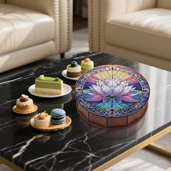 DIY Diamond Painting Fruit Bowl Storage Box, Lotus Water Diamond Decorated Tray Handicraft Set, for Desktop Item Storage, Multifunctional Creative Craft Gift